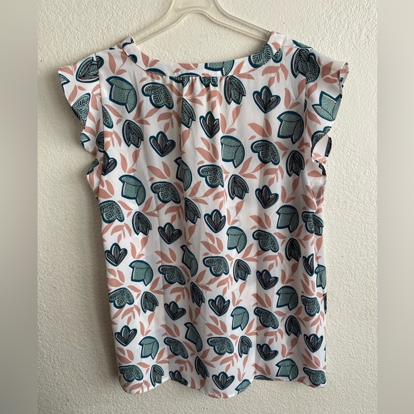 Loft Vine Flutter Cap Sleeve Blouse M - Picture 3 of 8
